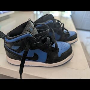Jordan Kids Black and Blue Sneakers